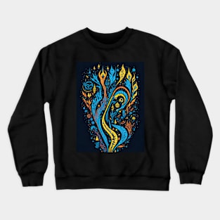 Abstract Colorful Swirl City Crewneck Sweatshirt